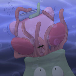 censored glunk irugan kirby kirby_(series) rule_63 scuba tentacle tentacle_sex tonguejob underwater