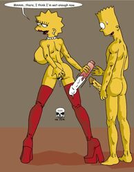 alternate_breast_size bart_simpson color female high_heel_boots high_heels human incest lisa_simpson male platform_heels the_fear the_simpsons the_simpsons_reference yellow_body