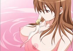 age_difference aki_sora aoi_aki aoi_sora bath blonde_hair breasts brother_and_sister brown_hair femboy giantess incest nipples nude older_female older_sister short_hair siblings wet younger_brother younger_male