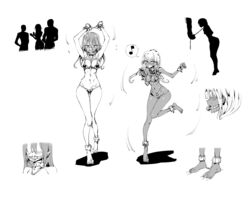 2girls arms_up ball_gag barefoot belly blonde_hair blush bondage breasts chains collar crotch_rope cuffs dancing danganronpa dark_skin feet female femsub gag gagged handcuffs high_resolution kinbaku kinbakuman leash monochrome multiple_girls multiple_subs oc restraints rope saliva shackles shiba*ri shibari slave smile straight_hair tagme tiptoes ultimate_bondage_detective ungagged very_high_resolution yonaga_angie