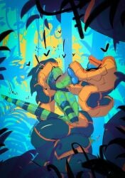 1boy 1girls anthro big_lips bimbo_lips blue_eyeshadow blue_lipstick blush coiling disney djuuicebox eyelashes eyes_mostly_closed female genderswap_(mtf) green_body hi_res hypnosis kaa kaa_eyes kiss_mark kissing lipstick lipstick_mark male rule_63 smile snake tail the_jungle_book