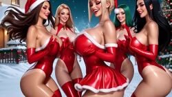 ai_generated ai_video animated bythebrokenone christmas christmas_elf grok huge_breasts mrs._claus music music_video oc original original_character original_characters reindeer reindeer_girl video