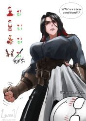 (lunnavrmlln) athletic athletic_female big_breasts blush breasts challenge christmas christmas_outfit clothed clothes clothing curvaceous curvaceous_body curvaceous_female curvaceous_figure curvaceous_hips curvy curvy_body curvy_female curvy_figure curvy_hips female female_focus female_only lewdna_v long_hair lunna lunnavrmlln muscular muscular_female oc original original_character