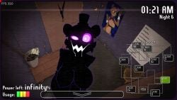 camera_view five_nights_at_freddy's five_nights_at_fuzzboob's ghost ghost_girl glazed_(artist) looking_at_viewer purple_eyes shadow_freddy_(fnaf) solo tagme