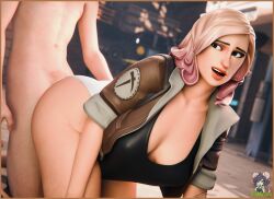 clothed_sex doggy_style fortnite fortnite:_save_the_world large_ass large_breasts male/female panties penny_(fortnite) slymyguy tagme thick white_panties