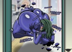 1girls ability_indecency ass ass_bigger_than_head ass_grab big_ass big_breasts big_butt blurry_background bottom_heavy breasts bubble_butt caveman147 clothing curvaceous curvy curvy_figure dialogue eating_ass english_text female female_only fully_clothed grabbing_own_ass green_hair heart huge_ass long_hair my_hero_academia onomatopoeia pleasure_face saliva shounen_jump solo solo_female text thick_thighs tokage_setsuna voluptuous voluptuous_female wide_hips