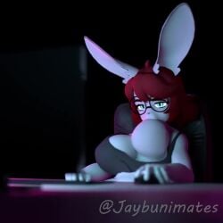 3d_animation 5_fingers anthro big_breasts boobs breast_sucking breasts bunny_ear bunny_ears bunny_girl computer female female_only furry furry_only glasses jay_(jaybunimates) jaybunimates long_ears meme meme_reference oc on_computer original original_character rabbit rabbit_ears rabbit_girl rabbit_humanoid red_hair self_breast_sucking sound sound_effects sucking sucking_breasts sucking_breasts_meme sucking_nipple sucking_own_breasts tagme video white_body white_fur