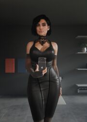 1girls 2026 3d alternate_version_available ass big_breasts black_hair bra breasts brown_eyes call_of_duty call_of_duty_modern_warfare_(2019) call_of_duty_modern_warfare_2_(2022) call_of_duty_modern_warfare_3_(2023) choker clothed clothed_female collar curvaceous curvaceous_female detailed_background dress farah_karim female female_only fingerless_gloves front_view gloves gs_ragnarokkr holding_phone image_set indoors lace-trimmed_thighhighs lace_bra lace_collar lace_gloves legs looking_at_viewer panties selfie short_hair solo standing stockings thighs tight_dress
