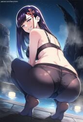1girls adult_female ai_generated anime_girl arched_back ass ass_focus big_breasts black_bra black_panties black_stockings blush blushing_at_viewer blushing_female bra breasts butt_focus chained_soldier curvy curvy_body curvy_female curvy_figure cute digital_art dominant dominant_female domination excited fanart feet feet_focus female female_focus female_only horny legs legs_apart long_hair looking_at_viewer mato_seihei_no_slave mocking narumiart panties patreon purple_eyes purple_hair round_ass round_butt sexy sexy_body sexy_pose showing_ass sitting smiling spread_legs stockings wariza white_body white_skin yamashiro_ren