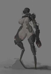 absurd_res ace0t0nic breasts cybernetics cyborg female female_only genitals grey_body grey_skin hi_res human_torso humanoid machine nipples nude robot robot_humanoid robotic_arms robotic_head robotic_legs solo thick_thighs vulva