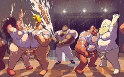 6+boys balls bara beard big_belly blazingcheecks blazingcheeks blonde blonde_hair boner cartoon_network champagne champagne_bottle dark-skinned_male dark_skin erection fat greg_universe harold_smiley hypnosis male_only mind_control mr._fryman multiple_boys penis steven_universe tanline wet_clothes yaoi yellowtail_(steven_universe)