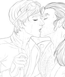 closed_eyes dispatch_(game) elf_ears face_closeup flambae gay kissing makeout male male_only muscular muscular_male no_visible_genitalia passionate passionate_kiss waterboy_(dispatch) yaoi yob02h