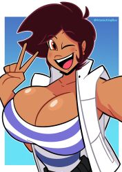 1girls 2026 artist_name ass atomickingboo big_ass big_breasts blush blush_face blushed_face blushing_at_viewer blushing_female breasts brown-haired_female brown_hair brown_hair_female brunette_female brunette_hair cargo_pants clothed clothed_female clothing english english_text female female_focus female_only fully_clothed fully_clothed_female jacket mole mole_under_eye oc original original_character pants peace_sign pov selfie selfie_pose softcore solo solo_female solo_focus t-shirt tan-skinned_female tan_body tan_skin text the_besties_(atomickingboo) thick_thighs thighs victoria_ruiz wink winking winking_at_viewer