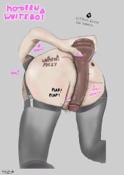 ass ballbusting chastity_cage dildo femboy gay nail_polish nails qos_tattoo sex_toy sissy solo stockings straightwb submissive submissive_male text trap