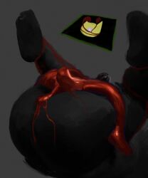 black_body deltarune feline friend_(deltarune) impregnation male_only mating_press nubert red_body slime small_dom_big_sub