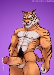 abs anthro balls biceps bodily_fluids cum cum_string digital_media_(artwork) ejaculation epic_games erection fangs felid fortnite fur genital_fluids genitals hi_res hornyraccoon69 leaking_cum looking_at_viewer male mammal muscular muscular_anthro muscular_male nipples nude oscar_(fortnite) pantherine pecs penis pubes simple_background smile solo standing stripes tail teeth tiger