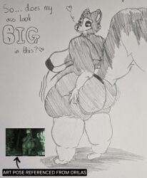 absurd_res ass big_breasts big_butt bikini_thong bone bone_mask breasts clothing confident_female female hand_on_butt hands_behind_back hi_res mammal mask mephitid overweight overweight_female skull skull_mask skunk skunk_tail swimwear thick_thighs traditional_media_(artwork) wide_hips