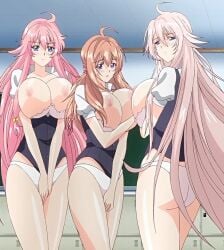 3girls aota_natsu ass before_blowjob boobs boobs_out breasts breasts_out butt clothed_female edge_(studio) embarrassed embarrassed_female enormous_boobs enormous_breasts enormous_tits female female_only giant_boobs giant_breasts giant_tits gigantic_boobs gigantic_breasts gigantic_tits huge_ass huge_boobs huge_breasts huge_butt huge_tits hyper_boobs hyper_breasts hyper_tits inami_mashiro kujou_sakura locker long_hair long_hair_female long_orange_hair long_pink_hair long_silver_hair massive_boobs massive_breasts massive_tits multiple_females multiple_girls nipples no_skirt orange-haired_female orange_hair ova panties pink-haired_female pink_hair saimin_class school_uniform schoolgirl schoolgirl_uniform silver-haired_female silver_hair stitched super_boobs super_breasts super_tits tits tits_out