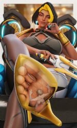 1boy 3d blender blizzard_entertainment dark-skinned_female dark_skin domina domination feet female femdom foot_fetish giantess humiliation inshoe insole macro/micro mei_lee_art overwatch overwatch_2 shrunken_male size_difference tiny_male toes vaira_singhania