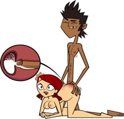 1boy 1girls all_fours ass ass_grab breasts doggy_style mike_(tdi) red_hair sex straight total_drama:_revenge_of_the_island total_drama_island x-ray zoey_(tdi)