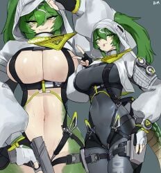 1girls 2026 absurd_res arknights arknights:_endfield artist_name big_breasts biped blush breasts buta99 clothed clothed_female clothed_humanoid clothing colored countershade_torso countershading detailed digital_drawing_(artwork) digital_media_(artwork) female female_humanoid female_only fingers fluorite_(arknights:_endfield) front_view green_eyes green_hair hair hi_res huge_breasts humanoid hypergryph lizard looking_at_viewer navel portrait pose reptile scales scalie signature smile smiling smiling_at_viewer solo standing studio_montagne tail teeth text three-quarter_portrait tongue v_sign