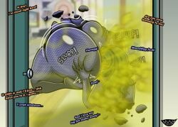 2girls ability_indecency ass ass_bigger_than_head ass_grab big_ass big_breasts big_butt blurry_background bottom_heavy breasts bubble_butt caught caught_in_the_act caveman147 closed_eyes clothing curvaceous curvy curvy_figure dialogue eating_ass english_text fart fart_cloud fart_fetish farting_in_face female female_only fully_clothed grabbing_own_ass green_hair heart huge_ass ignoring long_hair my_hero_academia offscreen_character onomatopoeia pleasure_face saliva saliva_bubble setsuna_tokage shounen_jump text thick_thighs voluptuous voluptuous_female wide_hips