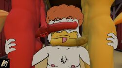 3d_(artwork) absurd_res aldenyates aldenyates_(character) anatid animal_genitalia animal_penis anseriform anthro anthro_on_anthro avian barn big_macintosh_(mlp) bird braeburn_(mlp) curly_hair digital_drawing_(artwork) digital_media_(artwork) duck equid equine equine_genitalia equine_penis friendship_is_magic genitals hair happy hasbro hi_res horse male mammal my_little_pony penis penis_on_face penis_on_head penis_on_tongue pony source_filmmaker_(artwork)