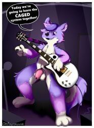 absurd_res anthro canid canine canis chastity_cage chastity_cage_only chastity_device chastity_device_only domestic_dog electronics gesture gibson_les_paul gibson_les_paul_custom guitar hand_gesture hi_res looking_at_viewer male mammal microphone musical_instrument nude ohfourmouse plucked_string_instrument pointing solo stage stage_lights string_instrument text wearing_chastity_cage wearing_chastity_device