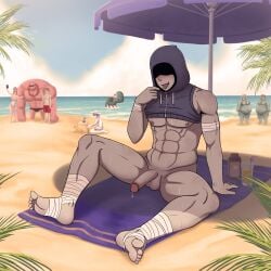 beach beach_background beach_towel beach_umbrella boomer_(left_4_dead) boomette_(left_4_dead) bottomless charger_(left_4_dead) hoodie hunter_(left_4_dead) hypno_neet jockey_(left_4_dead_2) left_4_dead_(series) male_focus muscular_male smilling smoker_(left_4_dead) spitter_(left_4_dead) tagme tank_(left_4_dead) witch_(left_4_dead) zombie