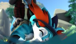 16:9 3d_(artwork) ambiguous_penetration anthro ass bent_over blender_(artwork) blue_body blue_fur bow_ribbon braixen canid canine clothing digital_media_(artwork) duo fan_character female flaire_the_braixen_(novathelucario) fucked_silly fur generation_4_pokemon generation_6_pokemon hat headgear headwear hi_res lucario male male/female male_penetrating mammal nintendo nova_the_lucario_(character) novathelucario penetration pokemon pokemon_(species) sex white_body white_fur widescreen