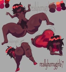 1girls ass bending_over big_ass big_butt bush bushy_pubes dark-skinned_female dark_skin female female_only fnf friday_night_funkin girlfriend_(friday_night_funkin) pubic_hair red_dress rllyhornygirl67 tagme twerking