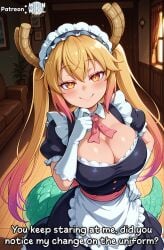 ai_assisted ai_generated big_breasts blonde_female blonde_hair breasts cleavage clothed clothed_female curvy curvy_body curvy_female dragon_maid female female_focus female_only huge_breasts kobayashi-san_chi_no_maidragon large_breasts long_hair looking_at_viewer maid maid_headdress maid_uniform moonwool_branch red_eyes seductive seductive_eyes seductive_look seductive_mouth seductive_pose seductive_smile slit_pupils smile smiling solo solo_female solo_focus talking talking_to_viewer thick_ass thick_thighs thighs tohru_(dragon_maid) tohru_(maidragon) twintails uncensored