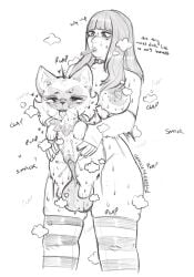 armwear balls bodily_fluids breasts clothing collar demedemedemead dickgirl drugs duo elbow_gloves female feral fingerless_gloves footwear futanari generation_9_pokemon genitals gloves gynomorph hair handwear hi_res humanoid humanoid_genitalia intersex intersex/female interspecies knee_highs knee_socks legwear living_condom looking_pleasured marijuana motion_trail nintendo nude_gynomorph onomatopoeia pattern_clothing pattern_legwear paws penetration penile penile_penetration penis penis_in_vagina pokemon pokemon_(species) pokephilia saggy_balls socks sound_effects sprigatito striped_clothing striped_legwear stripes sweat sweatdrop text vaginal_penetration vulva zoophilia