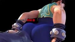 12sec_video 2girls 3d animated ass ass_worship big_ass chun-li clothed facesitting female female_only huge_ass juri_han kishi no_sound street_fighter video yuri