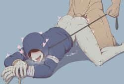 anonymous_male bite_mark cum hearts_around_head hoodie hunter_(left_4_dead) hypno_neet left_4_dead_(series) male_only pulling simple_background tagme tied_hands tongue_out zombie