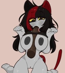 1boy 1girls 2026 animal_ears animal_tail areolae bangs belly_button big_penis black_eyes black_hair black_shirt blush boobjob bottomless breasts_out brown-skinned_male brown_skin cat_ears cat_tail commission cropped dark-skinned_male dark_skin disembodied_penis eyebrows eyebrows_visible_through_hair feet female female_focus grey_skin kemonomimi licking licking_penis long_hair looking_at_penis male male/female mostly_nude mostly_nude_female nipples on_knees paizufella paizuri paizuri_under_clothes partially_clothed partially_clothed_female penis penismaster48 plain_background pussy red_hair roblox roblox_avatar robloxian shirt shirt_lift simple_background solid_color_background stomach thighs tongue tongue_out tongue_out_blowjob two-tone_ears two-tone_hair veiny_penis yellow_sclera