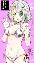 1girls 2d 2d_(artwork) 2d_artwork bare_arms bare_belly bare_chest bare_hands bare_hips bare_midriff bare_navel bare_shoulders bare_skin belly belly_button big_breasts bikini bikini_bottom bikini_only bikini_top breasts busty busty_female busty_girl character_request collarbone copyright_request cow_print cow_print_swimsuit cowprint cowprint_swimsuit curvaceous curvaceous_body curvaceous_female curvaceous_figure curvaceous_hips curvy curvy_body curvy_female curvy_figure curvy_hips digital digital_art digital_drawing digital_drawing_(artwork) digital_media digital_media_(artwork) elbows exposed_arms exposed_belly exposed_chest exposed_hips exposed_midriff exposed_navel exposed_shoulders exposed_skin eyebrows_visible_through_hair female female_focus female_only fingers green-eyed_female green_eyes groin hair_clip hair_clips hair_ornament hair_ornaments hairclip hairclips half_naked half_nude halterneck high_resolution highres hourglass_figure inframammary_fold inguinal_crease inguinal_ligament large_boobs large_breasts lean_figure linea_alba midriff naked naked_female naked_woman narrow_waist navel nude nude_female nudity open_mouth open_mouth_smile parted_lips purple_background semi_nude serebixi shoulders side-tie_bikini simple_background slender_body slender_waist slim_waist solo standing stomach string_bikini swimsuit swimwear tongue upper_body white-haired_female white_bikini white_bikini_bottom white_bikini_top white_eyebrows white_hair white_swimsuit white_swimwear wide_hips