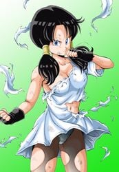 1girls beaten big_breasts blue_eyes cameltoe cleavage curvy dragon_ball dragon_ball_z erect_nipples female huge_areolae huge_ass puffy_nipples shounen_jump teenage_girl teenager thick_lips twintails videl voluptuous wide_hips youngjijii