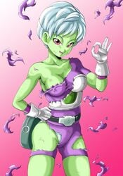 1girls alien_girl beaten big_breasts breasts cameltoe cheelai cleavage curvy dragon_ball dragon_ball_super dragon_ball_super_broly erect_nipples female green_skin huge_areolae huge_ass humanoid puffy_nipples short_hair thick_lips voluptuous white_hair wide_hips youngjijii