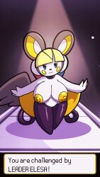 1girls :3 alternate_species animated anthro anthro_only anthrofied big_breasts bouncing_breasts breasts clothed clothing completely_nude elesa_(pokemon) emolga female female_only genitals gif gym_leader hips huge_breasts humanoid itsover21 jiggle large_breasts naked nintendo nipple_slip nipples pokegirl_as_pokemon pokemon pokemon_(species) runway sachasketchy shortstack solo solo_female strutting swinging_tail thick thick_thighs thighs topless video_games voluptuous wide_hips