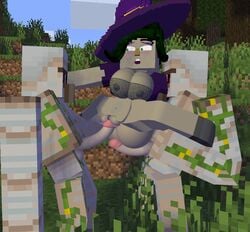 2boys 3d big_ass big_breasts big_penis character female female_focus filogir green_hair half-dressed halloween iron_golem_(minecraft) male mine-imator minecraft monster outside realistic spread_legs tagme vaginal_penetration witch witch_(minecraft)