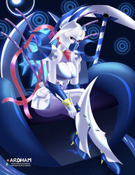 1girls ardham bunny_girl dianamon digimon digimon_(species) digimon_story digimon_story:_sunburst_and_moonlight female female_only goddess large_ass large_breasts moon olympos_xii pinup skin_tight solo