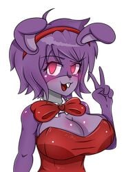 big_breasts bonfie bonfie_(cryptia) bonnie_(cally3d) bonnie_(fnaf) bunny_teeth bunnysuit cally3d clazzey cryptiacurves fazclaire's_nightclub female five_nights_at_freddy's five_nights_in_anime fnia fredina's_nightclub looking_at_viewer scottgames smile solo