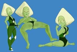 1girls female female_only holding_breasts peridot_(steven_universe) popsicle solo sourozowy splits steven_universe thong