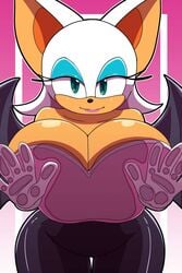 1girls against_glass anthro bat bat_wings big_breasts breasts breasts_on_glass clothing female female_only hand_on_glass huge_breasts kojiro-brushard looking_at_viewer phone_wallpaper rouge_the_bat sega solo solo_female solo_focus sonic_(series) wallpaper wings