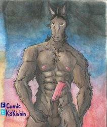 anthro beastars furry horse horse_penis horsecock kokishin male_only penis solo solo_focus solo_male yahya_(beastars) yiff