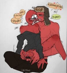 anal anal_sex countryhumans cum gay male male/male muscular nazi_germany_(countryhumans) partially_clothed riding soviet_union_(countryhumans) srstars tears