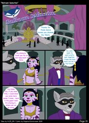 1boy 1boy1girl 1girls ballroom cleavage clothing comic dress emperorstarscream english_text feline navel neyla page_1 raccoon sly_cooper sly_cooper_(series) smooth_fur social solo sony_corporation sony_interactive_entertainment straight sucker_punch_productions tagme wig