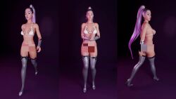 ariana_grande ariana_grande_(fortnite) female_only full_body nude pussy sexy_body striped_panties tagme video walk_cycle walking
