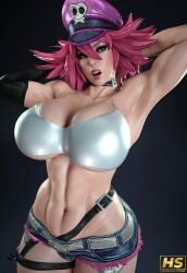 3d ass big_ass big_breasts breasts busty female female_focus female_only final_fight hagiwara_studio hourglass_figure pink_hair pinup pinup_pose poison_(final_fight) street_fighter tagme thick_thighs white_female wide_hips